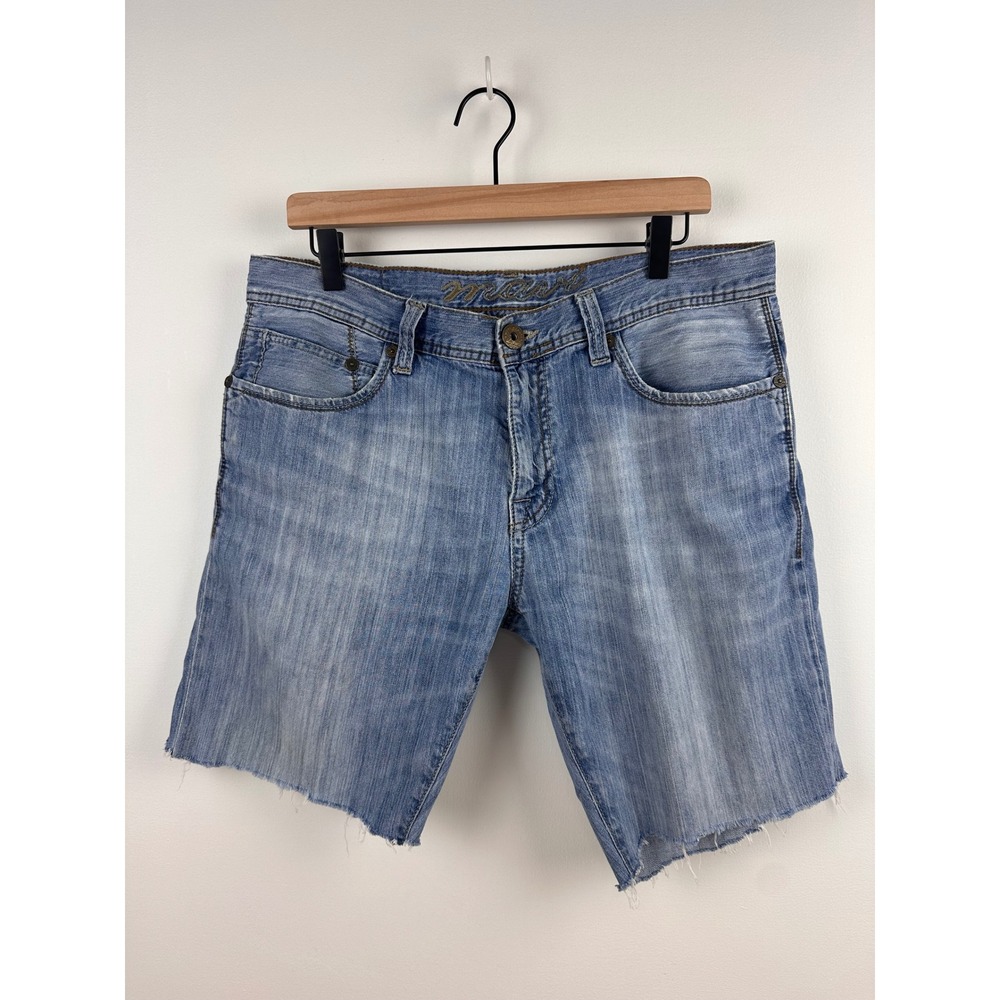 Mavi Martin Denim Shorts Mens 34 Blue Distressed Cut Off Jean Shorts‎